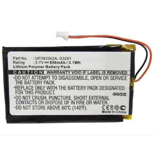 Synergy Digital PDA Battery, Compatible with Palm UP383562A PDA Battery (Li-Pol, 3.7V, 850mAh)
