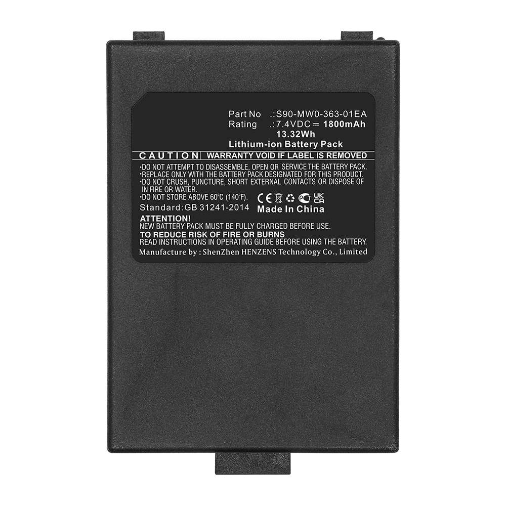 Synergy Digital Credit Card Reader Battery, Compatible with S90-MW0-363-01EA Credit Card Reader Battery (7.4V, Li-ion, 1800mAh)