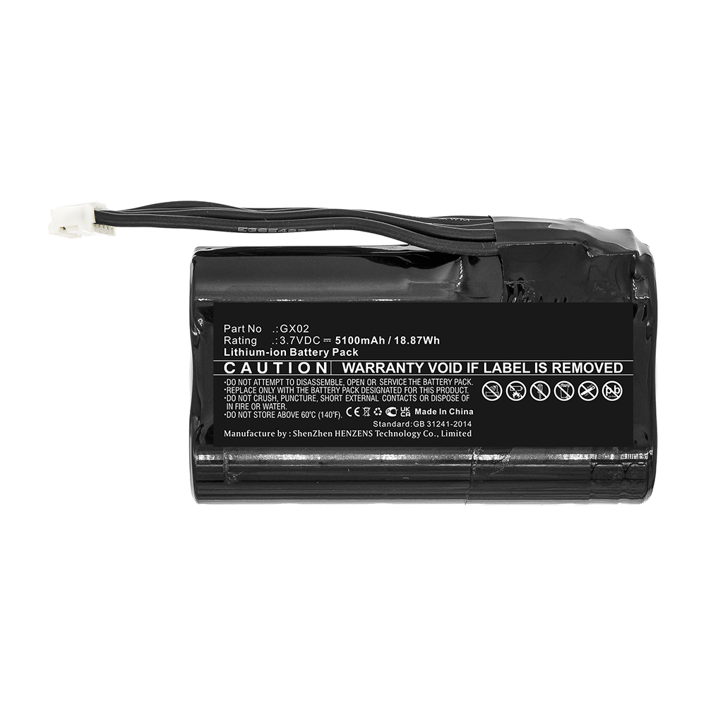 Synergy Digital Credit Card Reader Battery, Compatible with NEXGO GX02 Credit Card Reader Battery (Li-ion, 3.7V, 5100mAh)