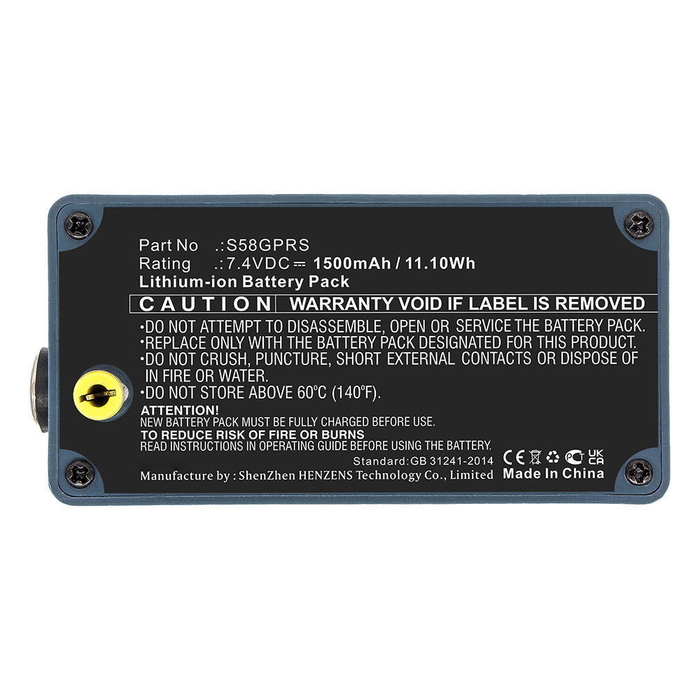 Synergy Digital Credit Card Reader Battery, Compatible with Pax S58GPRS Credit Card Reader Battery (Li-ion, 7.4V, 1500mAh)