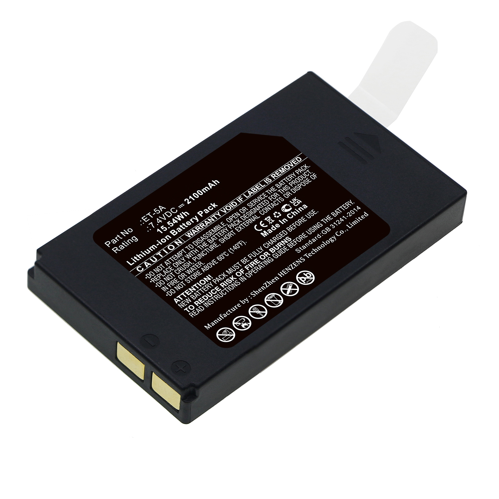 Synergy Digital Credit Card Reader Battery, Compatible with NEWPOS ET-5A Credit Card Reader Battery (Li-ion, 7.4V, 2100mAh)