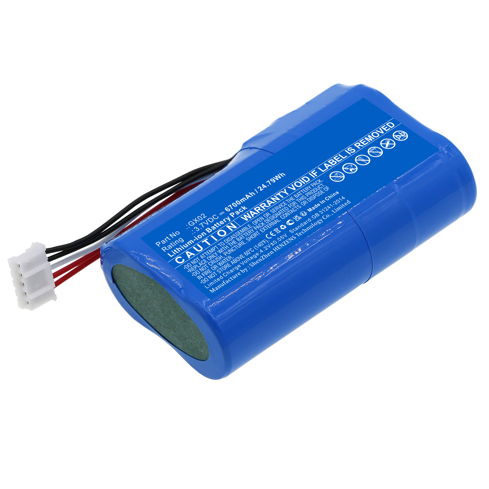 Synergy Digital Credit Card Reader Battery, Compatible with NEXGO GX02 Credit Card Reader Battery (Li-Ion, 3.7V, 6700mAh)