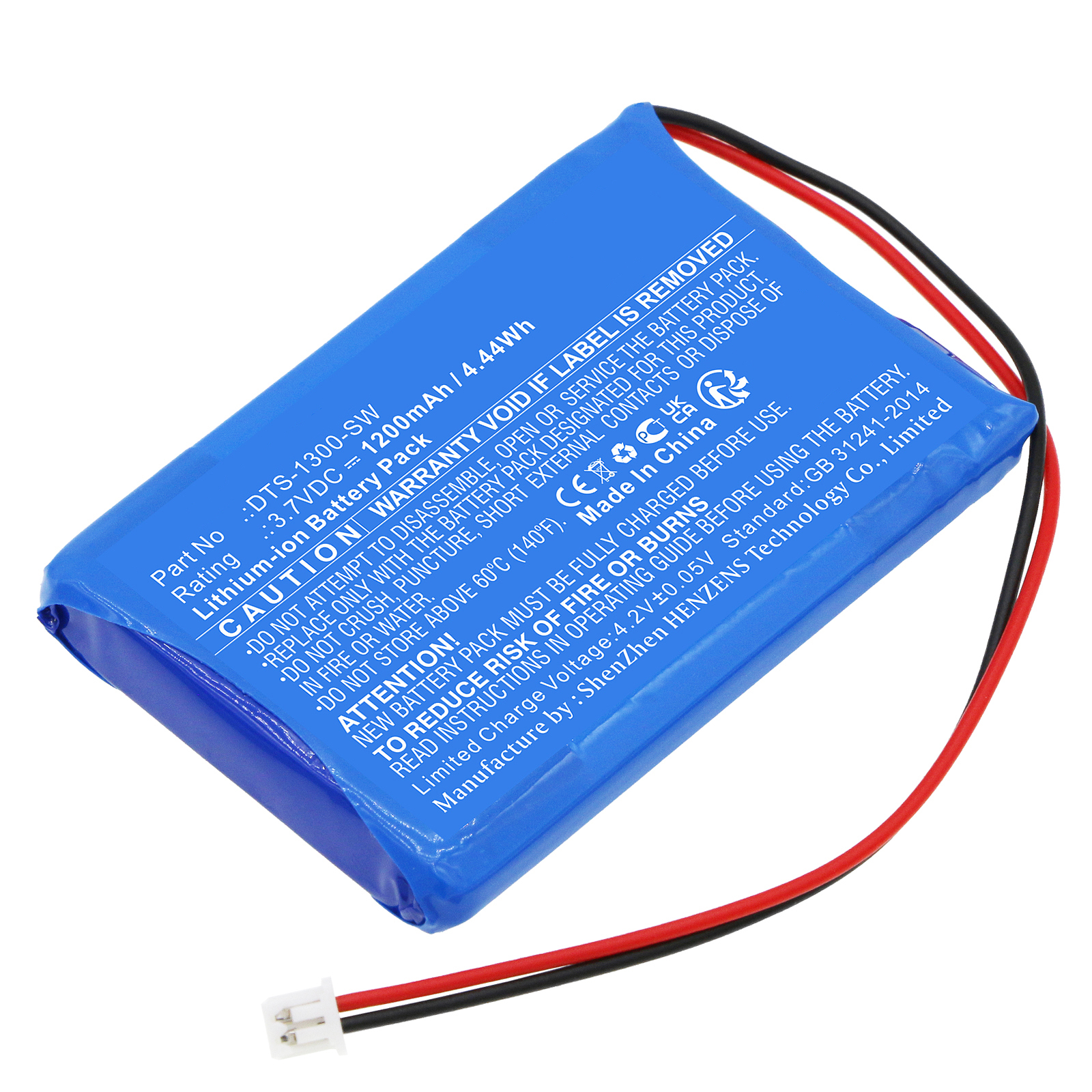 Synergy Digital Credit Card Reader Battery Compatible with SumUp DTS-1300-SW Credit Card Reader Battery (Li-ion, 3.7V, 1200mAh)
