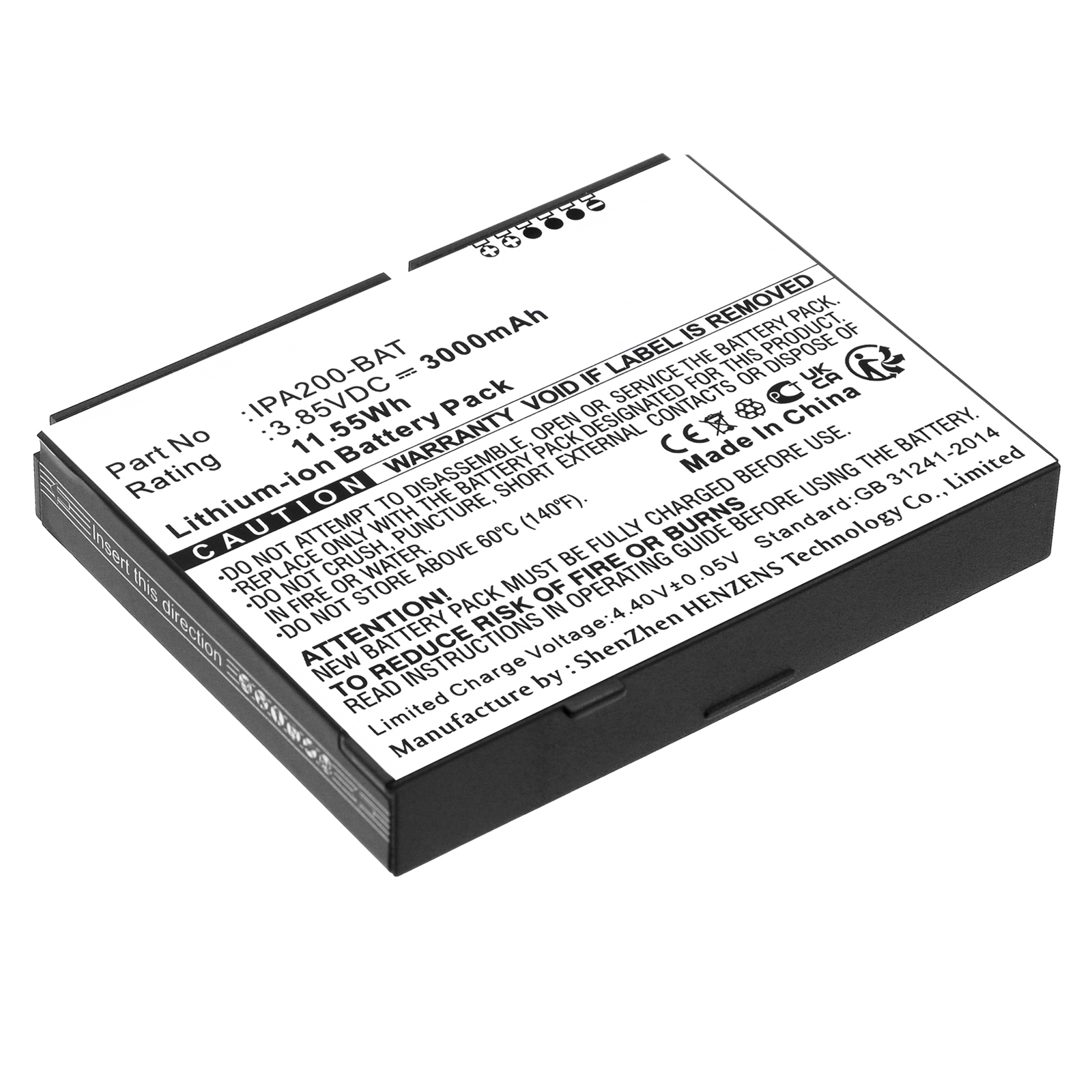 Synergy Digital Credit Card Reader Battery, Compatible with Ingenico VBT1 Credit Card Reader Battery (Li-ion, 3.85V, 3000mAh)