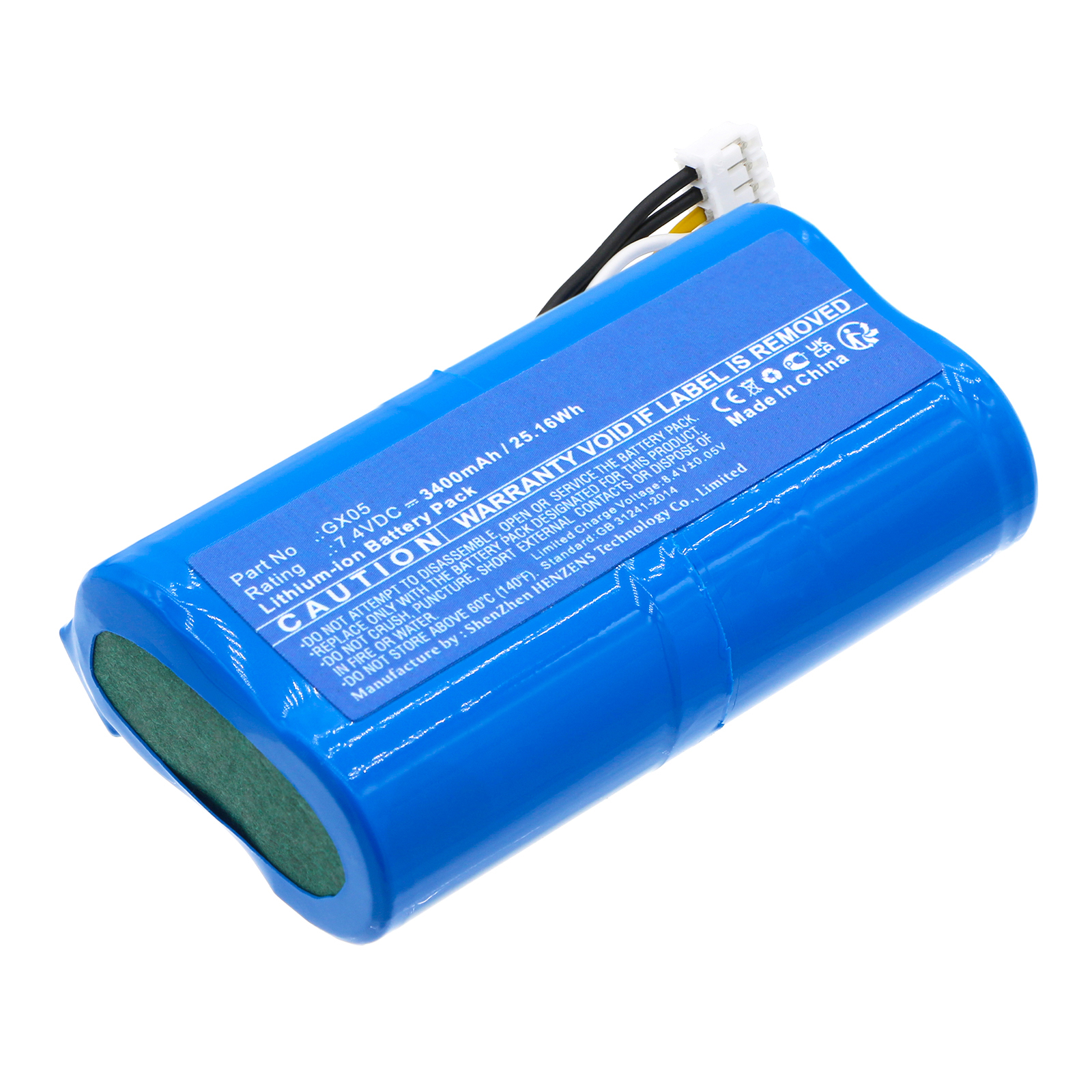 Synergy Digital Credit Card Reader Battery, Compatible with NEXGO GX05 Credit Card Reader Battery (Li-ion, 7.4V, 3400mAh)