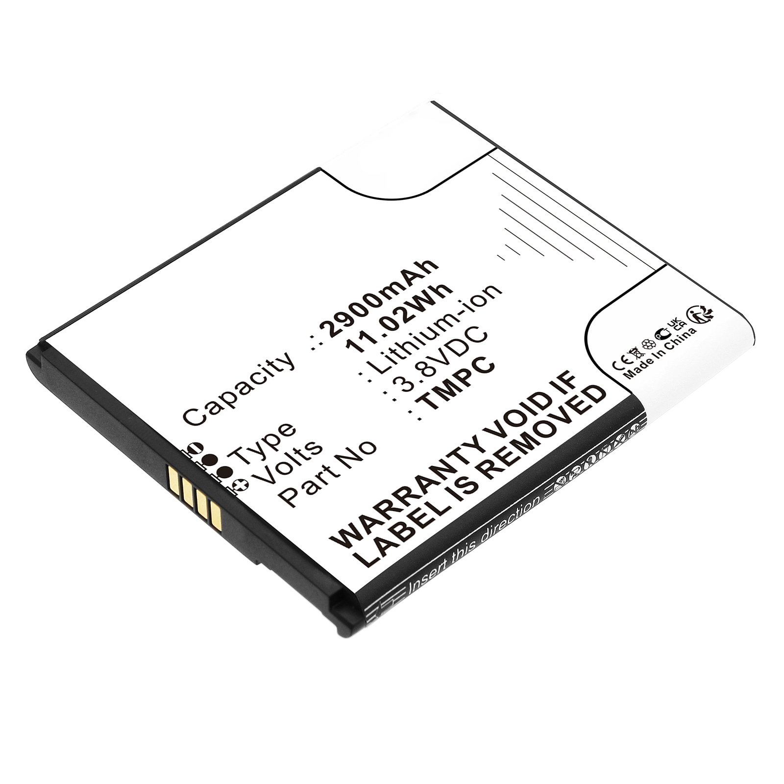 Synergy Digital Credit Card Reader Battery, Compatible with Sunni TMPC Credit Card Reader Battery (Li-ion, 3.8V, 2900mAh)