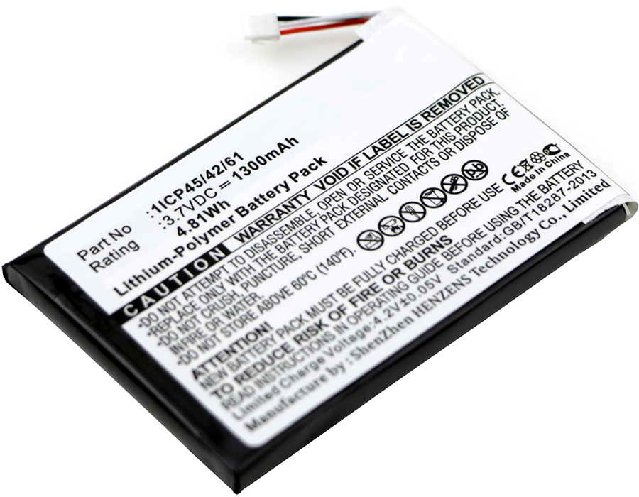 Synergy Digital Credit Card Reader Battery, Compatible with Verifone 1ICP45/42/61 Credit Card Reader Battery (Li-Pol, 3.7V, 1300mAh)