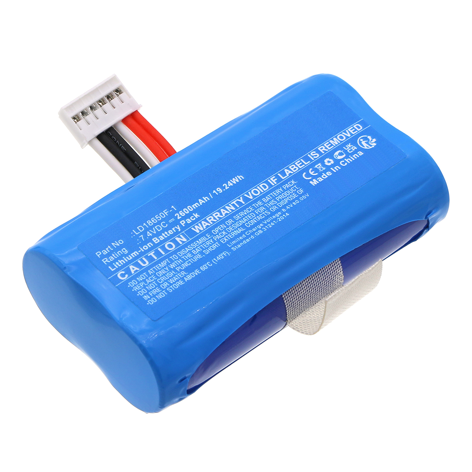 Synergy Digital Credit Card Reader Battery, Compatible with Ingenico LD18650F-1 Credit Card Reader Battery (Li-ion, 7.4V, 2600mAh)