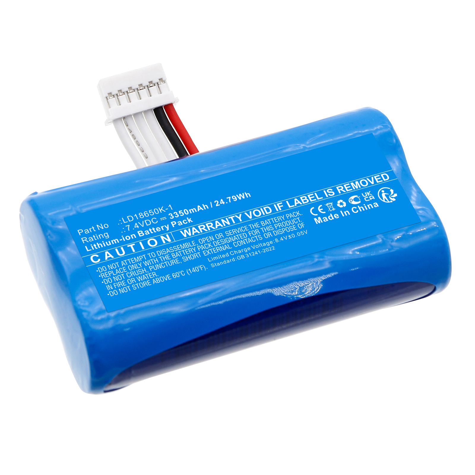 Synergy Digital Credit Card Reader Battery, Compatible with ingenico LD18650K-1 Credit Card Reader Battery (Li-ion, 7.4V, 3350mAh)