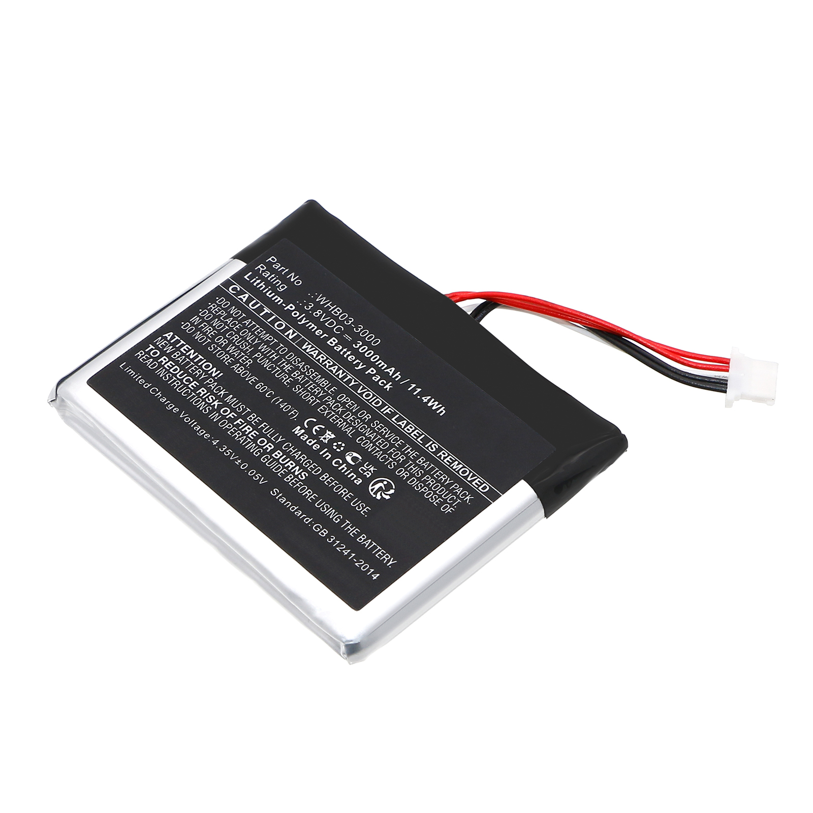 Synergy Digital Credit Card Reader Battery, Compatible with Dejavoo WHB03-3000 Credit Card Reader Battery (Li-Pol, 3.8V, 3000mAh)