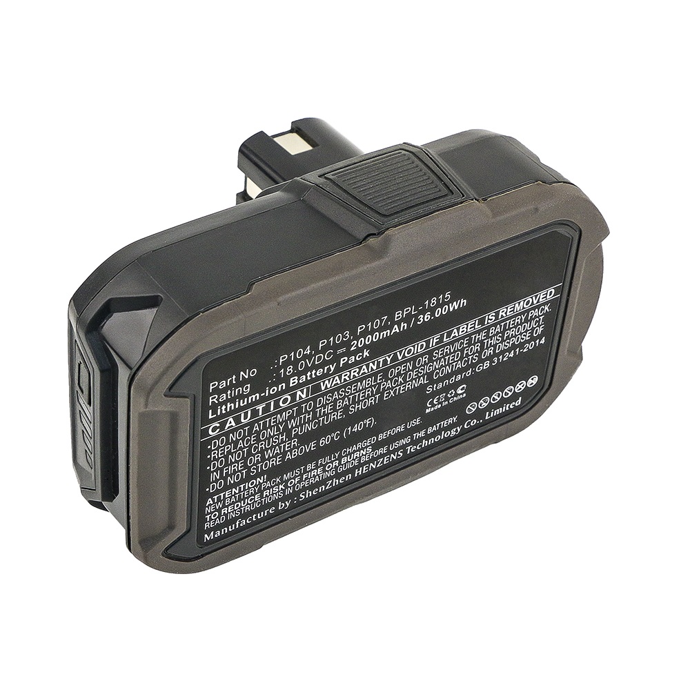 Synergy Digital Power Tool Battery, Compatible with Ryobi BPL-1815 Power Tool Battery (Li-ion, 18V, 2000mAh)