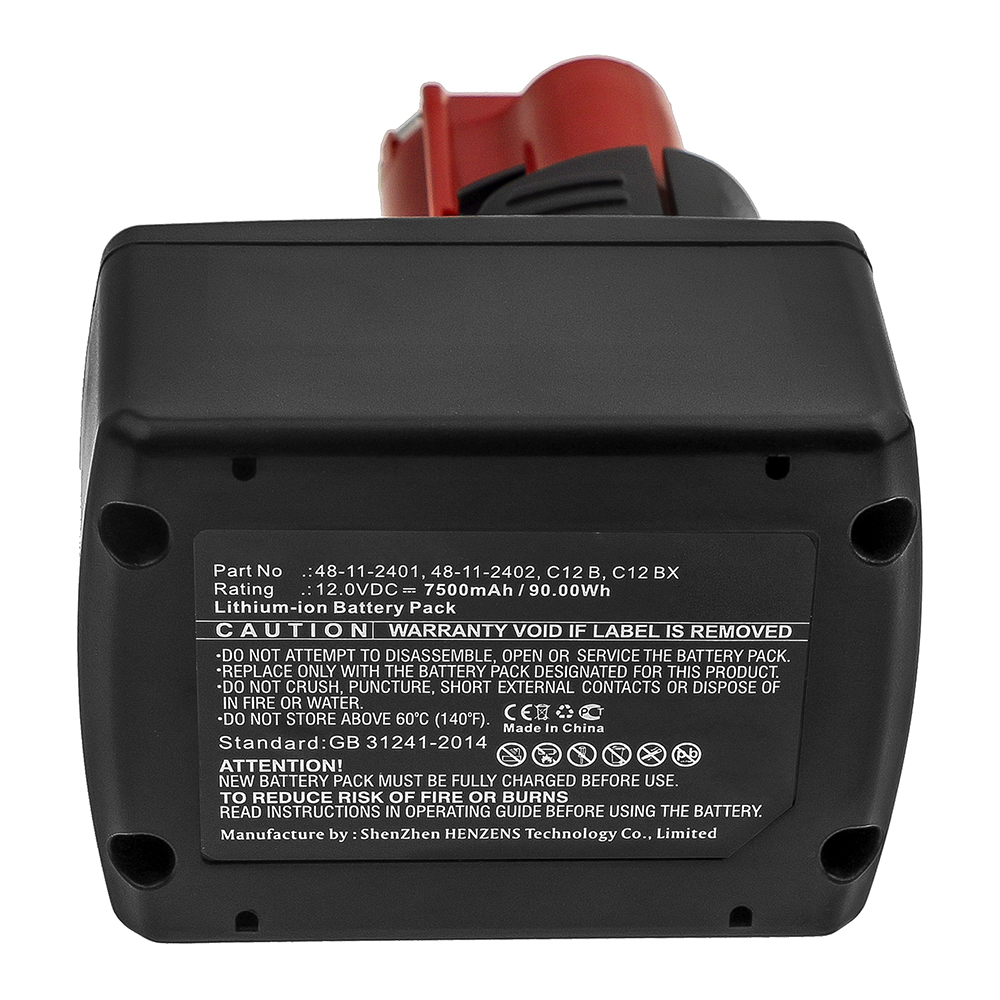 Synergy Digital Power Tool Battery, Compatible with 48112401 Power Tool Battery (12V, Li-ion, 7500mAh)
