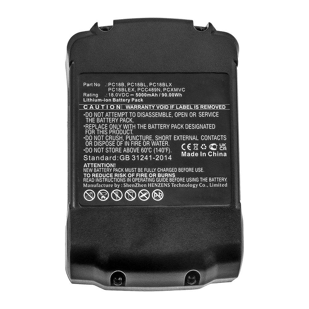 Synergy Digital Power Tool Battery, Compatible with PC18B Power Tool Battery (18V, Li-ion, 5000mAh)