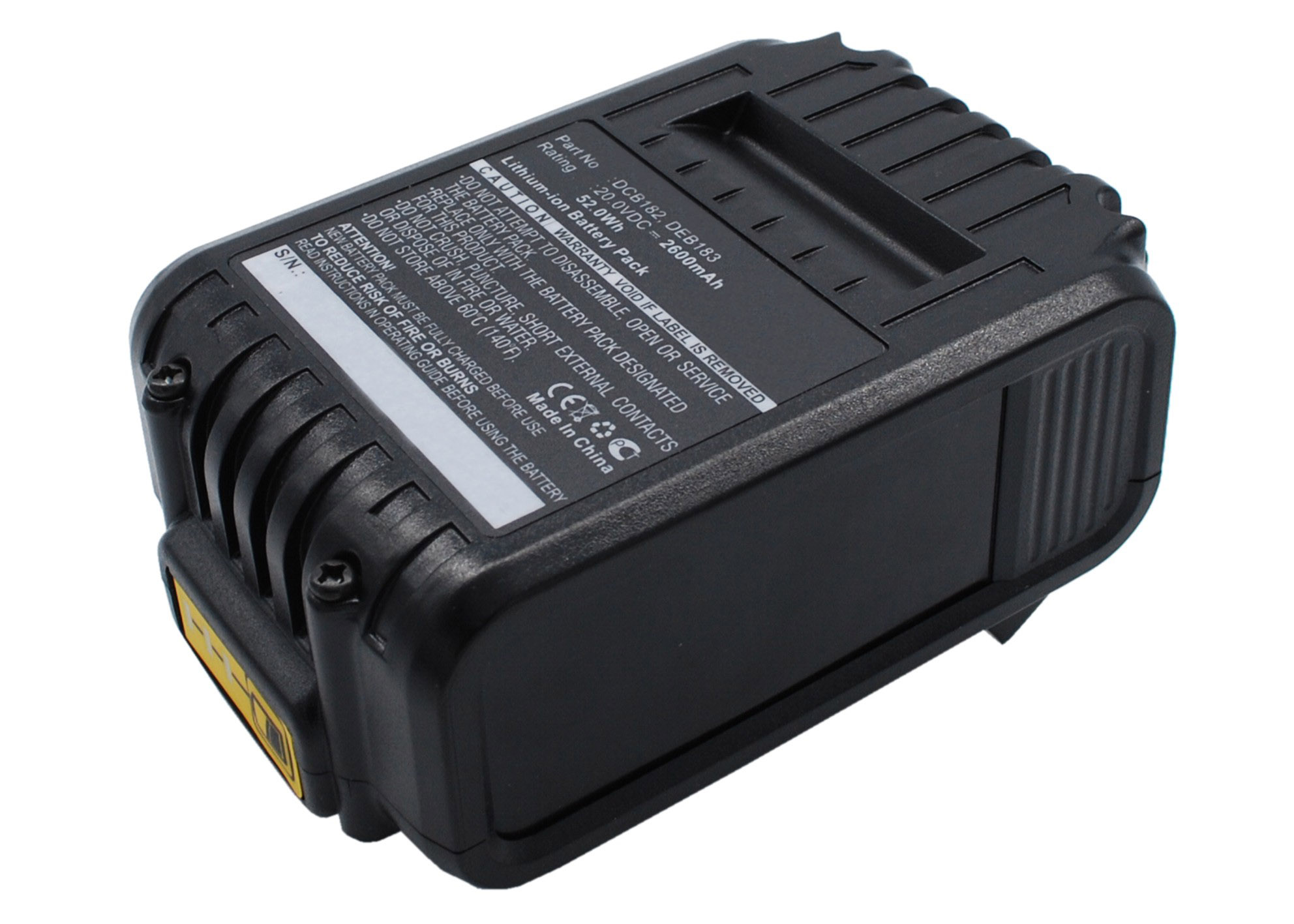 Synergy Digital Battery Compatible With Dewalt DCB182 Power Tool Battery - (Li-Ion, 20V, 2600 mAh)