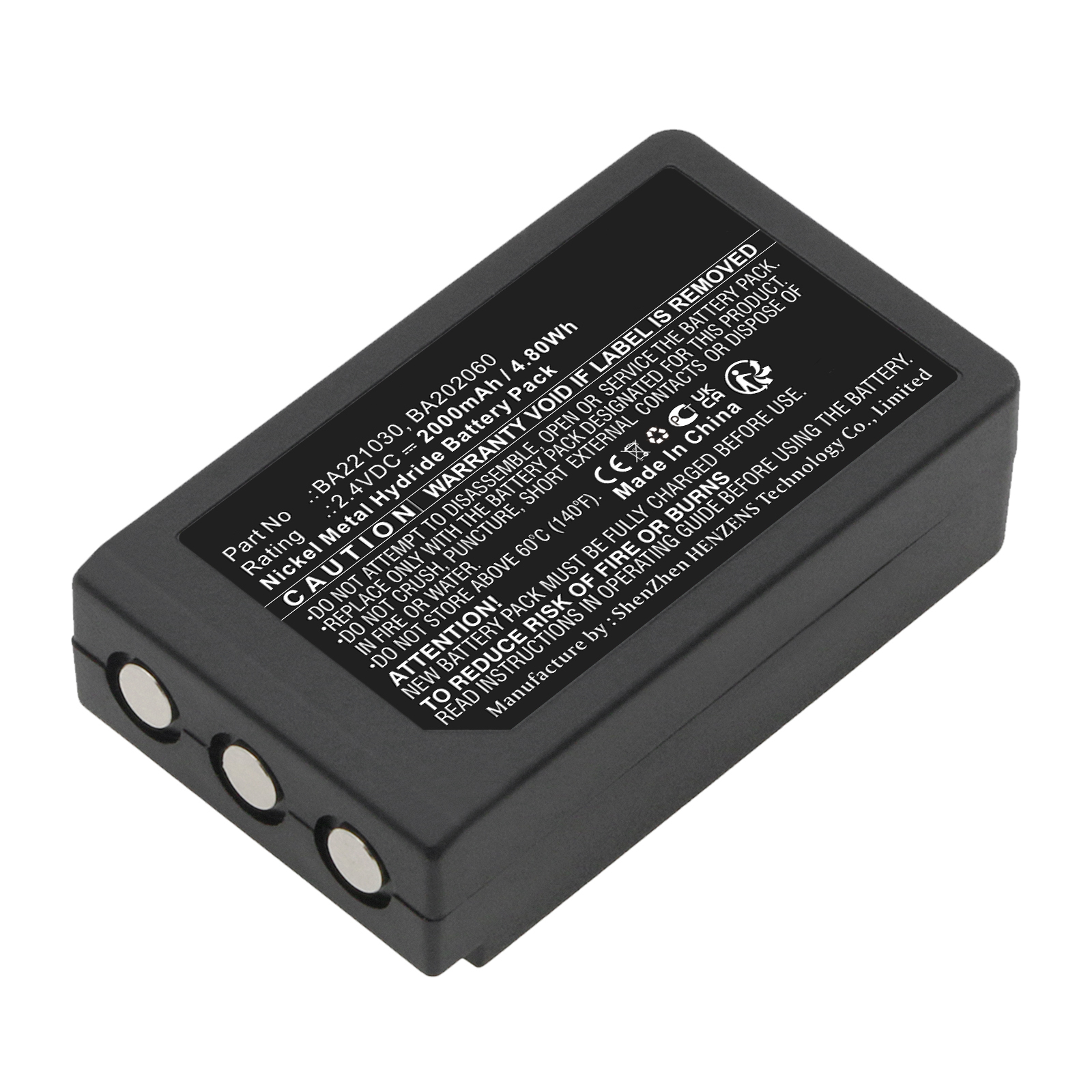 Synergy Digital Remote Control Battery, Compatible with HBC BA202060 Remote Control Battery (Ni-MH, 2.4V, 2000mAh)