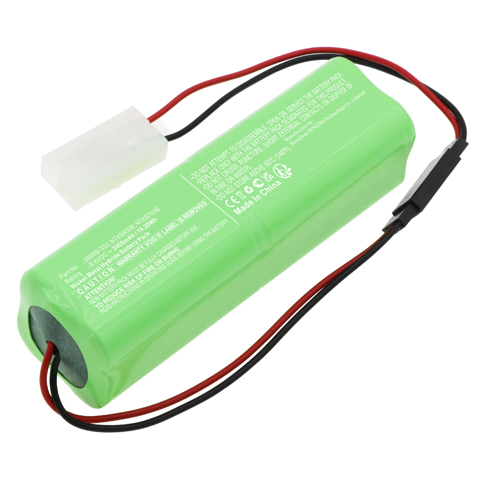 Synergy Digital Remote Control Battery, Compatible with FUTABA NT8S600B Remote Control Battery (Ni-MH, 9.6V, 2000mAh)