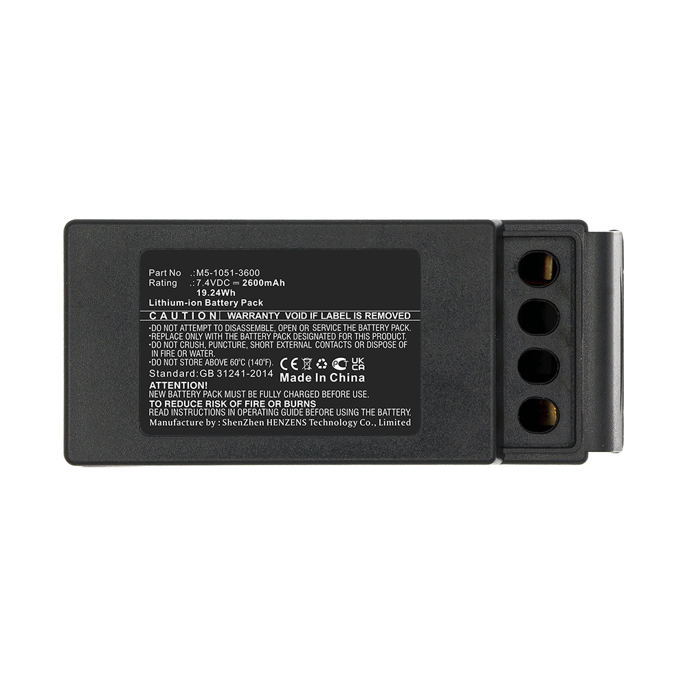Synergy Digital Crane Remote Control Battery, Compatible with Cavotec M5-1051-3600 Crane Remote Control Battery (Li-ion, 7.4V, 2600mAh)
