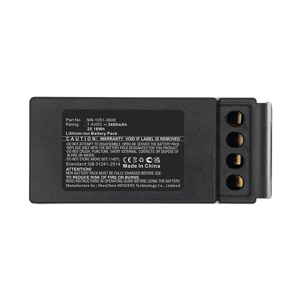 Synergy Digital Crane Remote Control Battery, Compatible with Cavotec M9-1051-3600 Crane Remote Control Battery (Li-ion, 7.4V, 3400mAh)