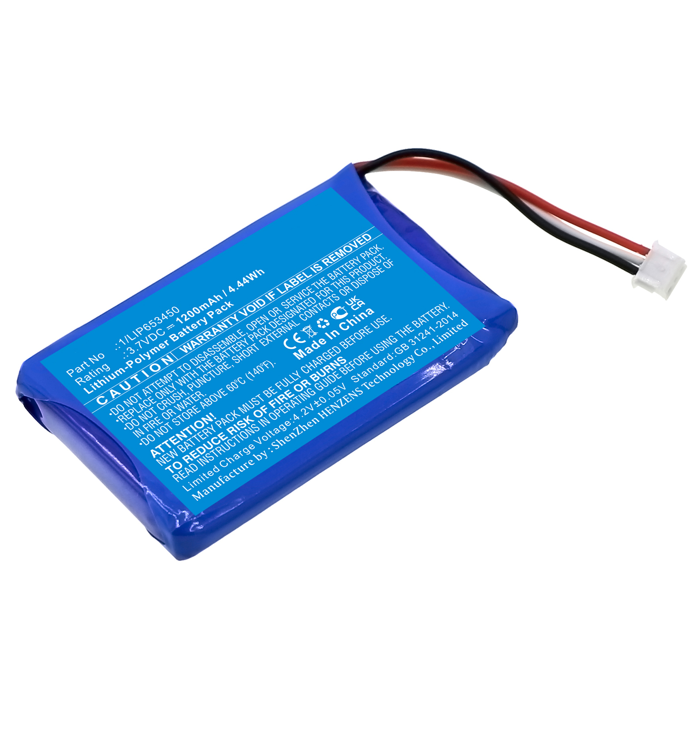 Synergy Digital Remote Control Battery, Compatible with Range Rover 1/LIP653450 Remote Control Battery (Li-Pol, 3.7V, 1200mAh)