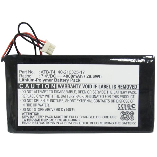 Synergy Digital Remote Control Battery, Compatiable with RTI 40-210325-17, ATB-T4 Remote Control Battery (7.4V, Li-Pol, 4000mAh)