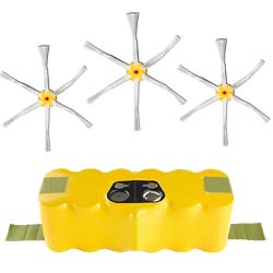 Roomba 500, 600 and 700 Series Accessory Kit - Includes 1 Battery & 3 Side Brush - iRobot Replacement Battery & Brush Kit
