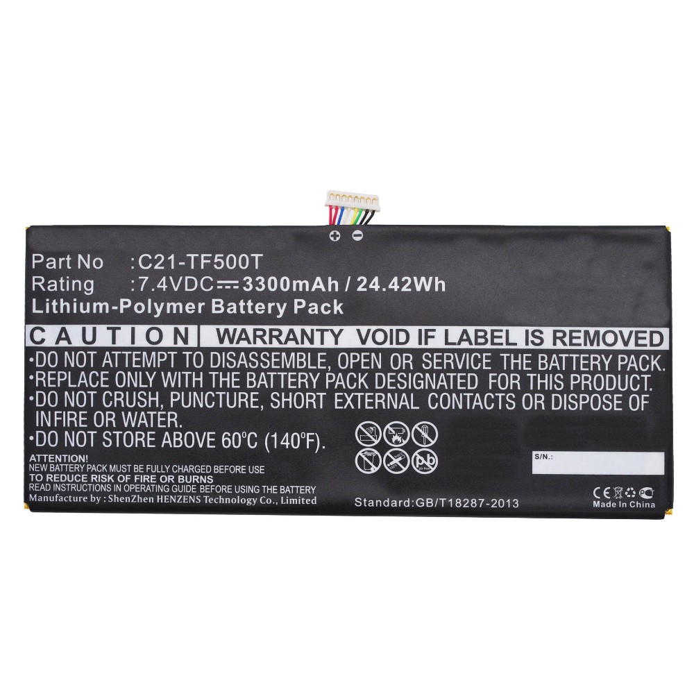 Synergy Digital Tablet Battery, Compatible with Asus C21-TF500T Tablet Battery (Li-Pol, 7.4V, 3300mAh)