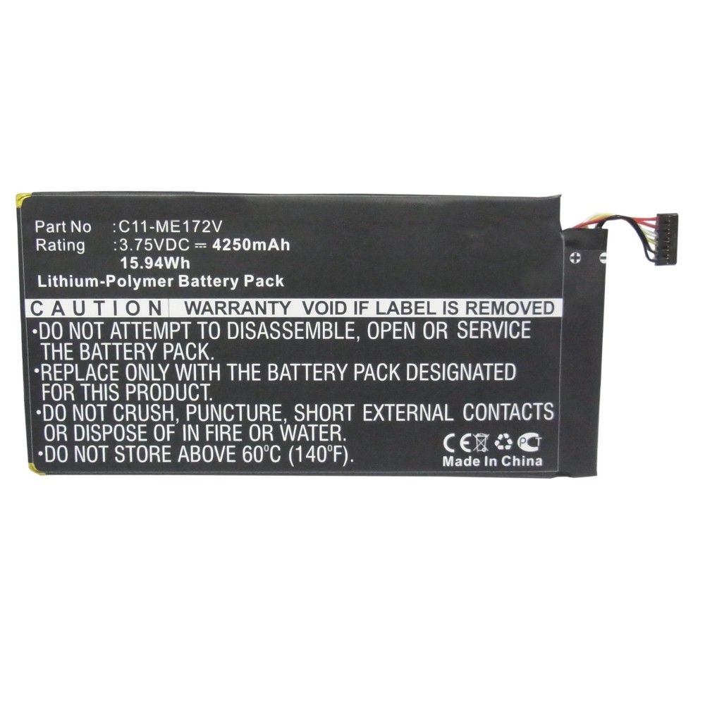 Synergy Digital Tablet Battery, Compatible with Asus C11-ME172V Tablet Battery (Li-Pol, 3.75V, 4250mAh)
