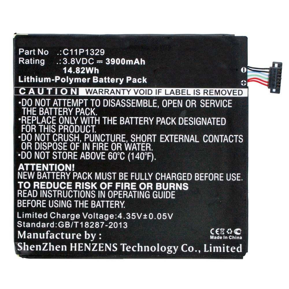 Synergy Digital Tablet Battery, Compatible with Asus 0B200-01020000, C11P1329 Tablet Battery (Li-Pol, 3.8V, 3900mAh)