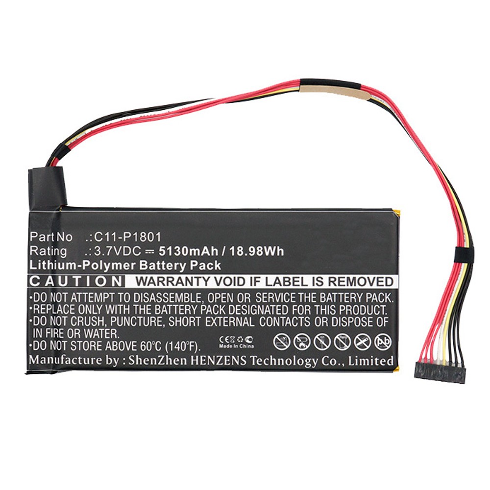 Synergy Digital Tablet Battery, Compatible with Asus C11-P1801 Tablet Battery (Li-Pol, 3.7V, 5130mAh)
