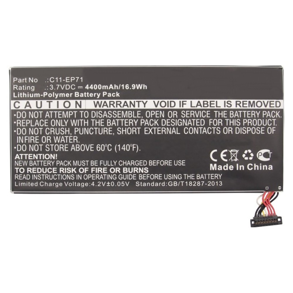 Synergy Digital Tablet Battery, Compatible with Asus C11-EP71 Tablet Battery (Li-Pol, 3.7V, 4400mAh)