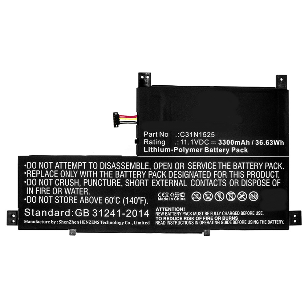 Synergy Digital Tablet Battery, Compatible with Asus 0B200-01930000, C31N1525 Tablet Battery (Li-Pol, 11.1V, 3300mAh)