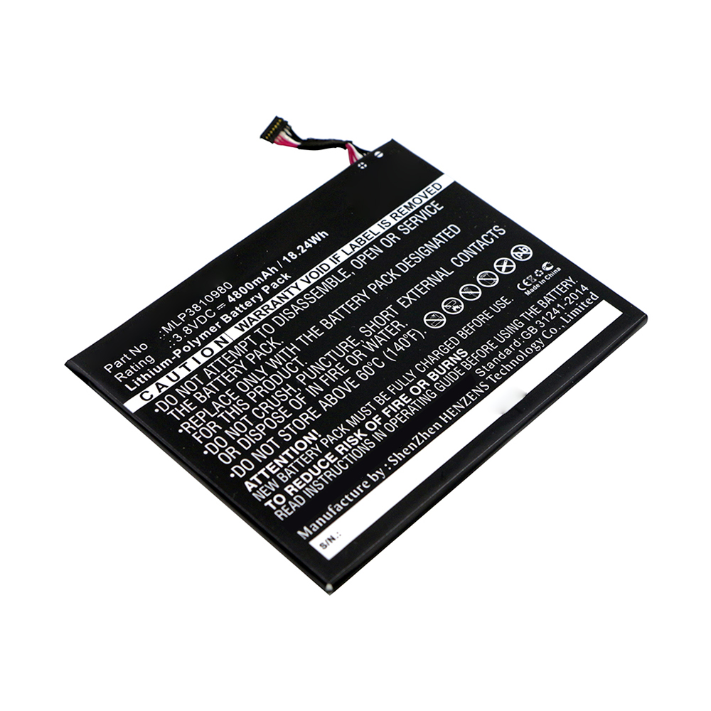 Synergy Digital Tablet Battery, Compatible with HP 805089-001, MLP3810980 Tablet Battery (3.8V, Li-Pol, 4800mAh)