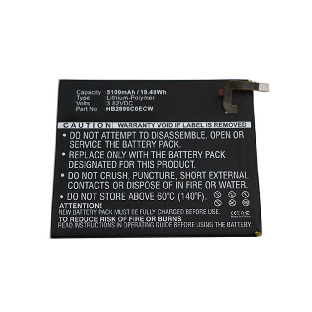 Synergy Digital Tablet Battery, Compatible with Huawei HB2899C0ECW Tablet Battery (3.82V, Li-Pol, 5100mAh)