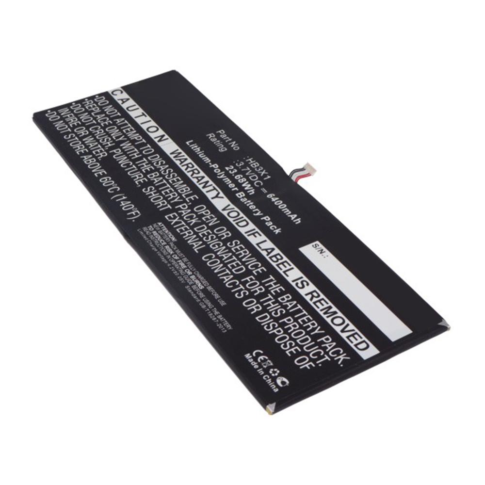 Synergy Digital Tablet Battery, Compatible with Huawei HB3X1 Tablet Battery (3.7V, Li-Pol, 6400mAh)
