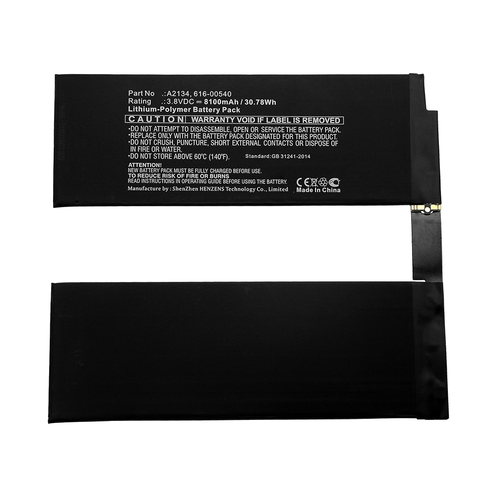 Synergy Digital Tablet Battery, Compatible with Apple 616-00540 Tablet Battery (Li-Pol, 3.8V, 8100mAh)