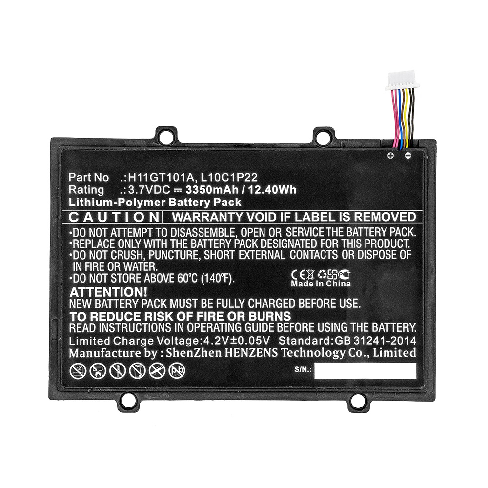 Synergy Digital Tablet Battery, Compatible with Lenovo L10C1P22 Tablet Battery (Li-Pol, 3.7V, 3350mAh)