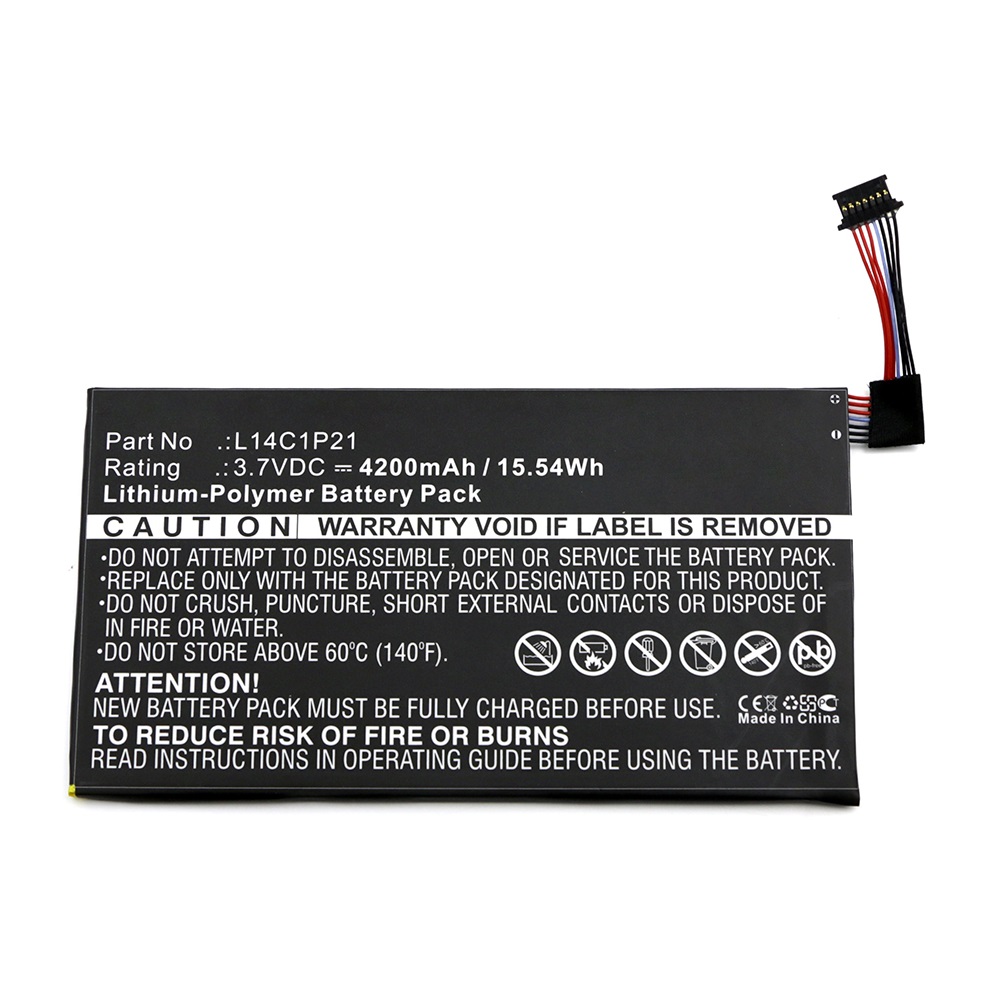 Synergy Digital Tablet Battery, Compatible with Lenovo L14C1P21 Tablet Battery (Li-Pol, 3.7V, 4200mAh)