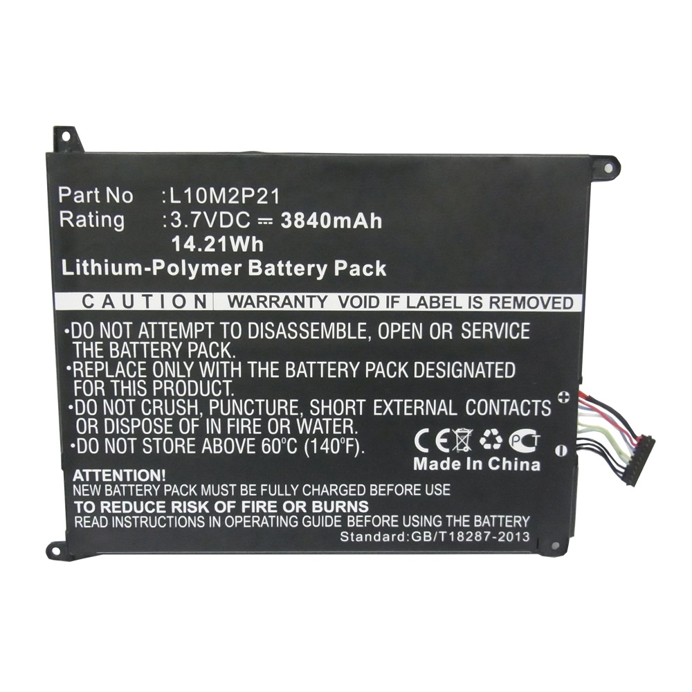 Synergy Digital Tablet Battery, Compatible with Lenovo L10M2P21 Tablet Battery (Li-Pol, 3.7V, 3840mAh)