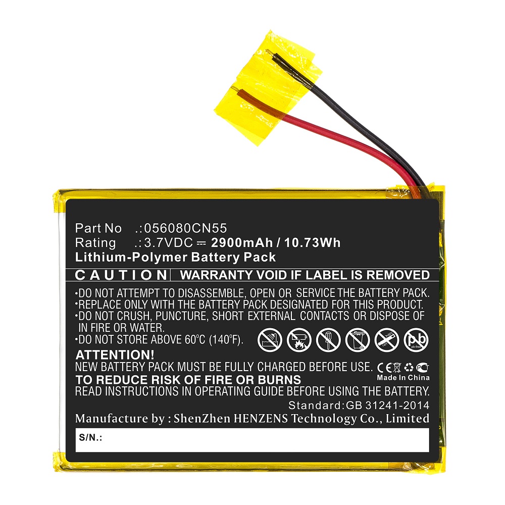 Synergy Digital Tablet Battery, Compatible with Oregon Scientific 056080CN55 Tablet Battery (Li-Pol, 3.7V, 2900mAh)