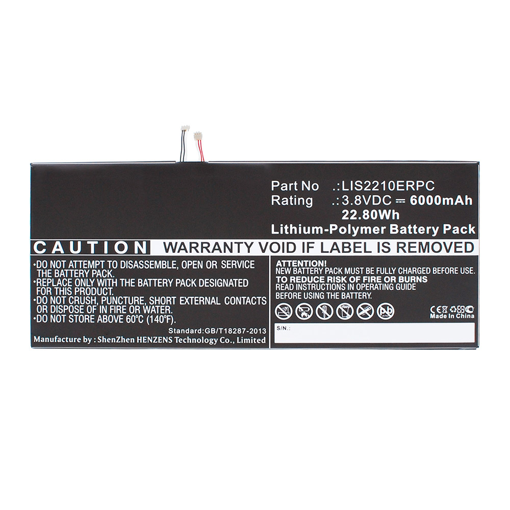 Synergy Digital Tablet Battery, Compatible with Sony LIS2210ERPC Tablet Battery (Li-Pol, 3.8V, 6000mAh)