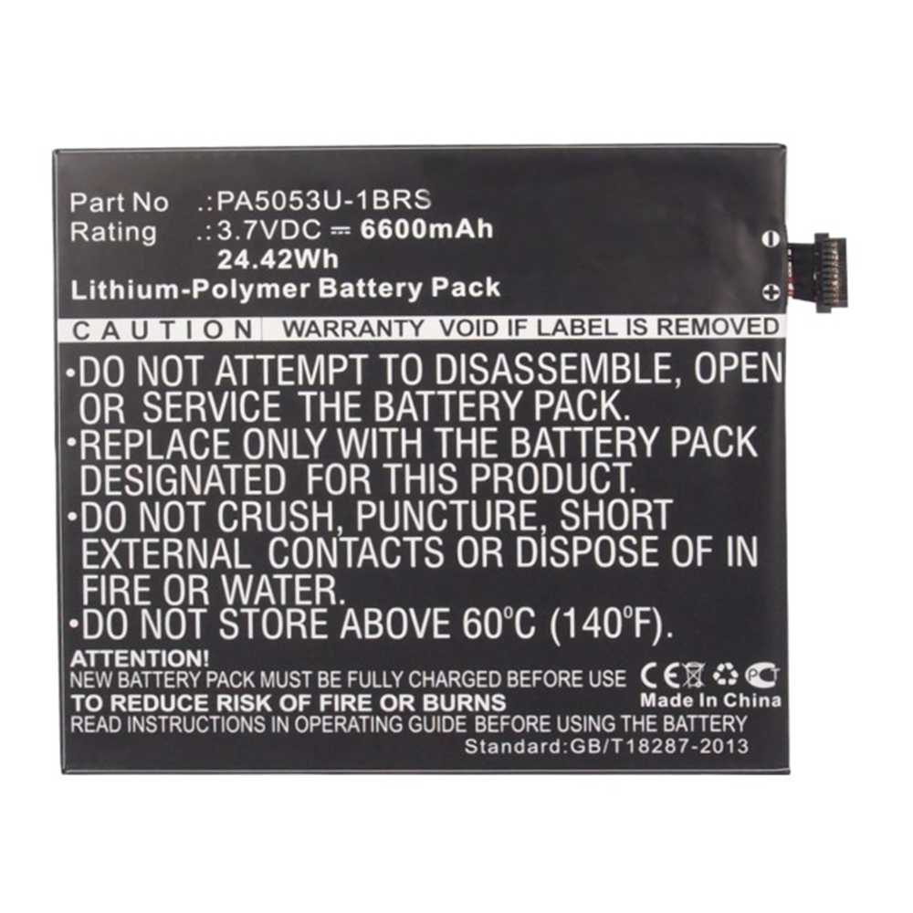 Synergy Digital Tablet Battery, Compatible with Toshiba PA5053U-1BRS Tablet Battery (Li-Pol, 3.7V, 6600mAh)