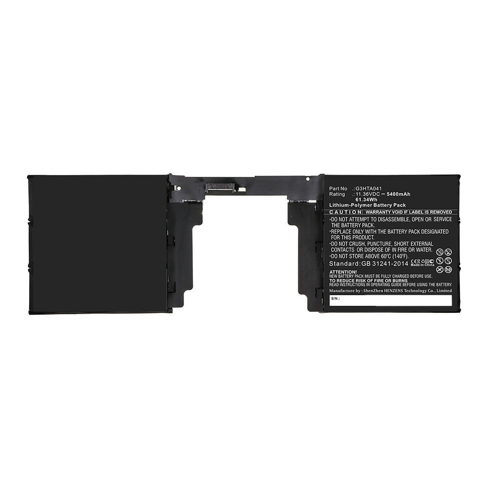 Synergy Digital Tablet Battery, Compatible with G3HTA041 Tablet Battery (11.36V, Li-Pol, 5400mAh)