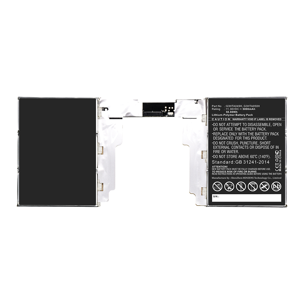 Synergy Digital Tablet Battery, Compatible with G3HTA049H Tablet Battery (11.36V, Li-Pol, 5000mAh)