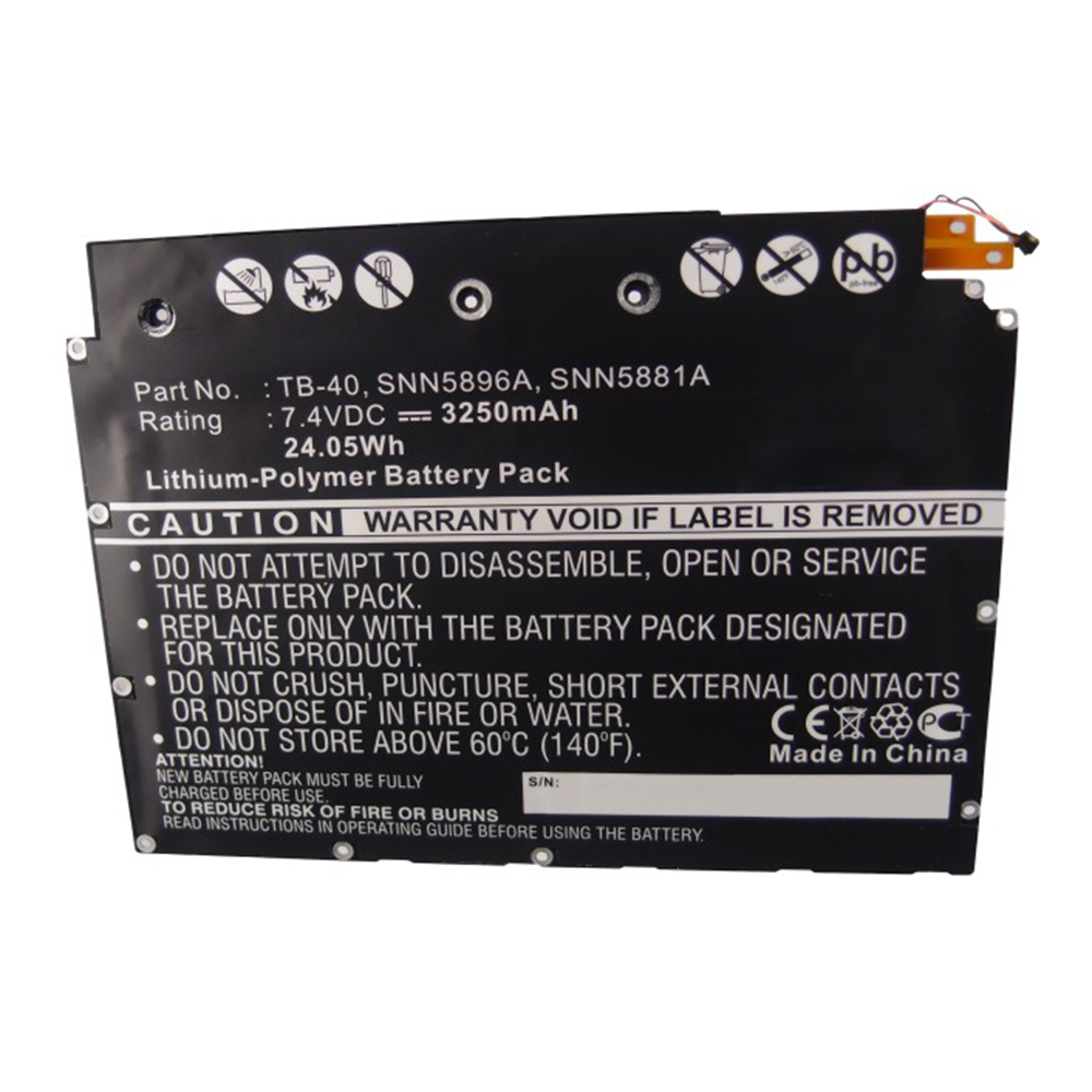 Synergy Digital Tablet Battery, Compatible with SNN5881A Tablet Battery (7.4V, Li-Pol, 3250mAh)