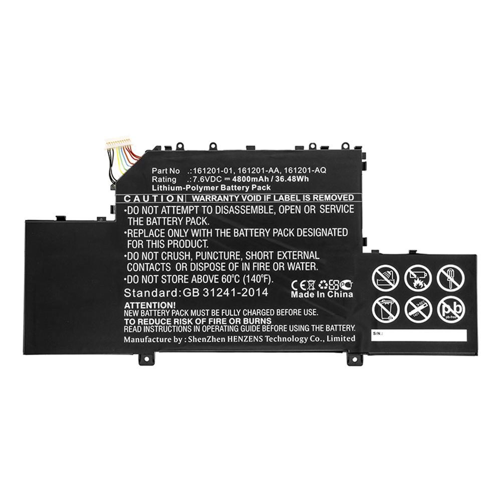 Synergy Digital Tablet Battery, Compatible with 161201-01 Tablet Battery (7.6V, Li-Pol, 4800mAh)