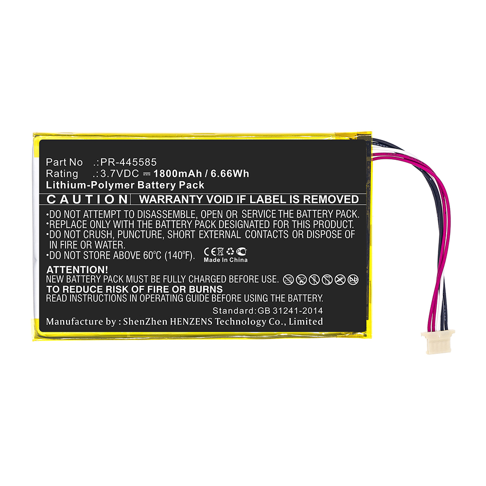 Synergy Digital Tablet Battery, Compatible with DigiLand PR-445585 Tablet Battery (Li-Pol, 3.7V, 1800mAh)