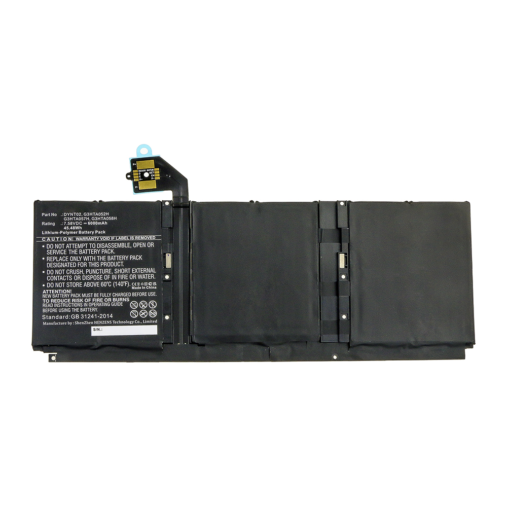 Synergy Digital Tablet Battery, Compatible with Microsoft DYNT02 Tablet Battery (Li-Pol, 7.58V, 6000mAh)