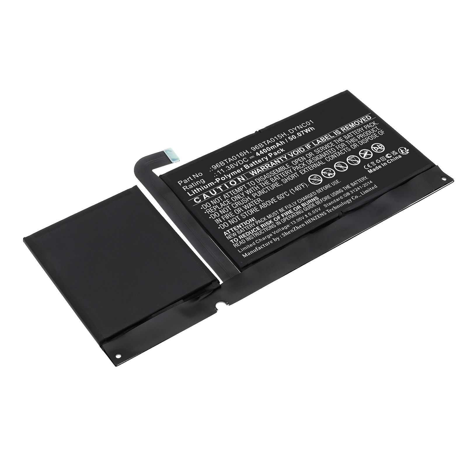 Synergy Digital Tablet Battery, Compatible with Microsoft DYNC01 Tablet Battery (Li-Pol, 11.38V, 4400mAh)