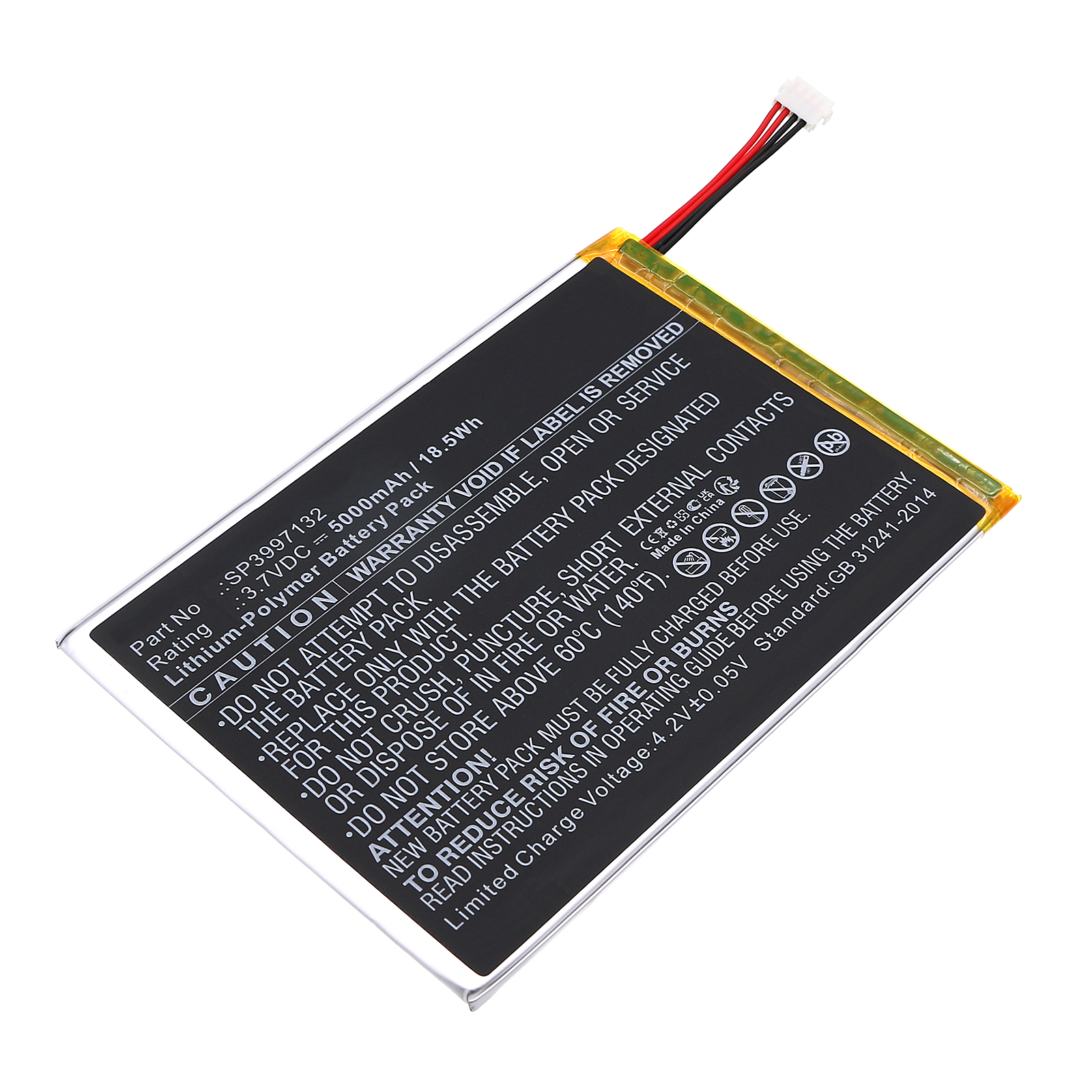 Synergy Digital Tablet Battery, Compatible with Micros SP3997132 Tablet Battery (Li-Pol, 3.7V, 5000mAh)