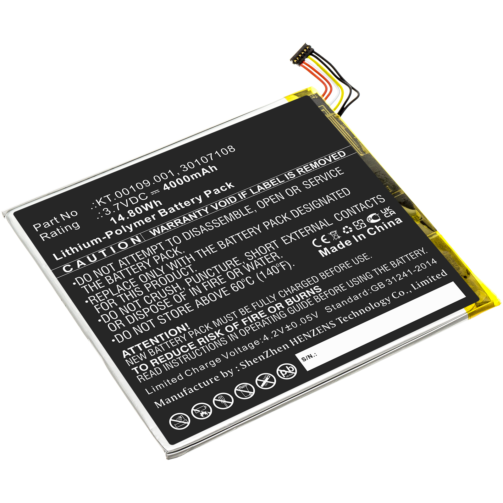 Synergy Digital Tablet Battery, Compatible with Acer 30107108 Tablet Battery (Li-Pol, 3.7V, 4000mAh)